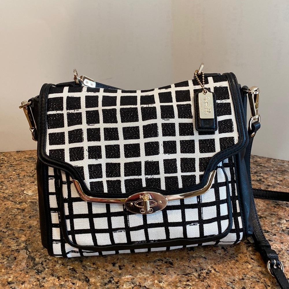 Coach Metallic Black and White bag